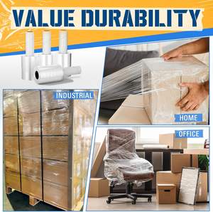Rollo de Plástico Transparente para Envolver, Mini Rollo de Plástico para Mudanzas, Grosor de 80 Calibres, Envolturas Retráctiles de Alta Resistencia Industrial, Alto Brillo - Product Image 5