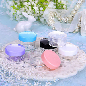 Wholesale Portable Clear Plastic Cosmetic <b>Containers</b> for <b>Lip</b> Gloss Eye Cream Face Cream & Honey-Type <b>Lip</b> <b>Balm</b> Jars Screw Cap - Product Image 2