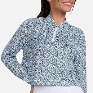 Sublimación personalizada Quater ZipPolyester Spandex Tela suave Impreso Technics Diseño libre Mujeres Upf 50 Golf Pullover Hood - Product Image 2