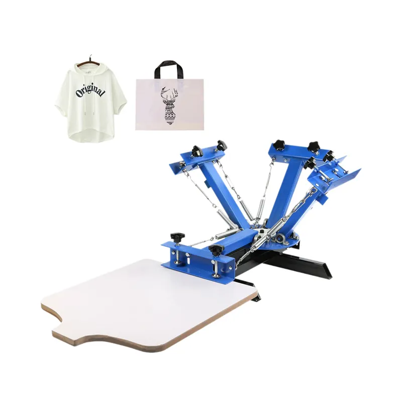 hot sale 4 color 1 station silk screen printing machine