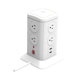 Multiprise verticale Vastfafa Tower <span class=keywords><strong>à</strong></span> 8 prises avec protection contre les surtensions, 6 ports USB, 15A, <span class=keywords><strong>norme</strong></span> européenne - Product Image 2