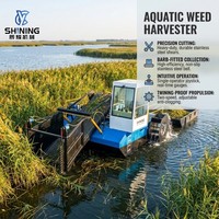 Récolteuse automatique multifonctionnelle d'algues aquatiques, fonctionnement stable pour le contrôle des algues dans les canaux et les réservoirs
