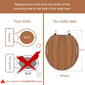 Asiento de inodoro redondo de madera de 17 pulgadas, fácil de instalar y limpiar, cubierta de asiento de inodoro de bambú y asiento de inodoro de madera. - Product Image 6
