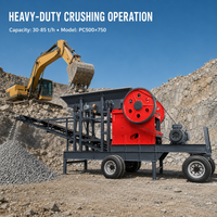 Concasseur à mâchoires mobile industriel pour le concassage de roches dures, de minerai d'or, de quartz, de matériaux de construction et de minerais pour l'exploitation minière