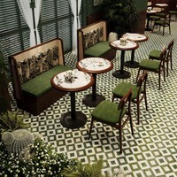 Chaises de salle à manger multifonctionnelles en bois massif de style rétro et canapés banquette pour restaurants, bars et cafés - Ensemble de mobilier