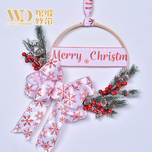 63MM Ribest 사용자 정의 와이어 잠금 스티치 크리스마스 눈송이 순록 리본 나무 방 장식 - Product Image 4