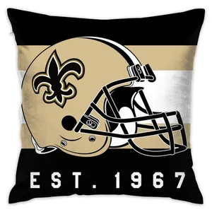 Custom Football Style Throw Pillow Cover 18 x 18 Inch New Orleans Saints Cushion Case Decoration for Sofa Couch