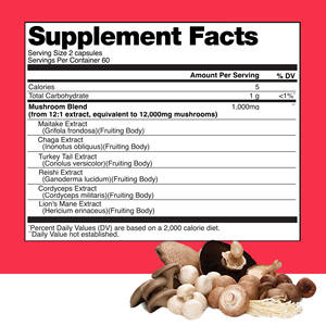 Cápsulas de Colágeno Marino con Complejo de Hongos OEM ODM, Cápsulas con Mezcla de Hongos y Extracto de Cordyceps que Favorecen la Claridad Mental - Product Image 2