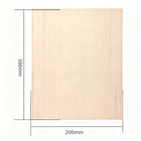 Plaque de bois de tilleul brut 300x200mm, épaisseurs 2mm, 3mm, 4mm, pour décoration murale et projets manuels d'étudiants