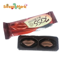 Barras de chocolate de San Valentín, galletas de chocolate en forma de beso, dulces