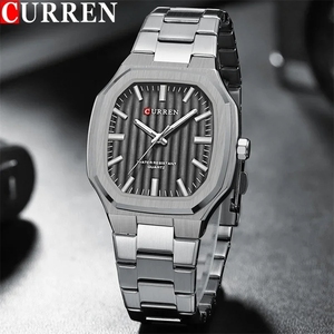 Curren 8458 Orologio da Uomo Quadrato Casual con Bracciale in Acciaio Inossidabile, Orologio da Polso al Quarzo con Lancette Luminose per Uomo - Product Image 6