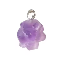 Collier pendentif en cristal d'améthyste irrégulier en pierre naturelle d'Europe et d'Amérique pour bijoux DIY et bracelets