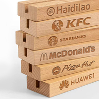 Présentoir de Table Double Face en Acrylique Transparent en Forme de T, Porte-Menu et Porte-Brochures avec Socle en Bois
