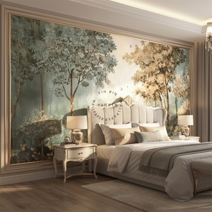 <span class=keywords><strong>Papier</strong></span> <span class=keywords><strong>peint</strong></span> mural en vinyle à coller et à décoller, motif d'arbre, salon, <span class=keywords><strong>chambre</strong></span> à coucher, décoration murale, murale vintage, forêt d'arbres - Product Image 2
