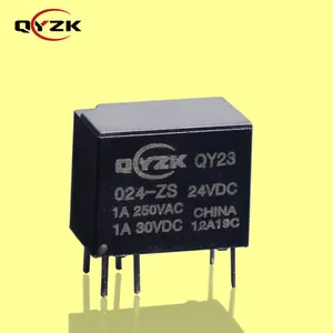 SPDT (1 forma C) de 24 voltios, carga nominal de 2 amperios, 125 VAC, 30VDC, 6 pines, 0,2 W, alternativa a HY SY TY, relé individual montado en PCB de tamaño pequeño