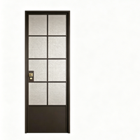 Porte intérieure sur mesure de style rétro français, à panneau plat et à simple battant, pour appartement