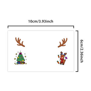 สติกเกอร์แทททูแบบชั่วคราวลายกลิตเตอร์สีสันสดใสสำหรับเทศกาลคริสต์มาสรูปเขากวางการ์ตูนปาร์ตี้รอย<span class=keywords><strong>สัก</strong></span>กันน้ำสำหรับใบหน้าและขา - Product Image 2