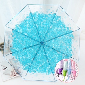 Paraguas Transparente con Diseño de Flores de Cerezo Japonés, Apto para Chicas, con Varillas de Hierro y Diseño Moderno - Product Image 2