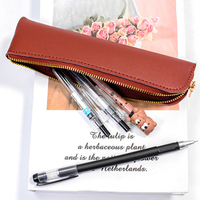 Étui à crayons en cuir PU de haute qualité stylo à fermeture éclair et pochette à crayons sac porte-stylo sac cosmétique pochette à stylo maquillage et étui à crayons