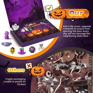 Calendrier de l'Avent Halloween 2026 – Nouvelle Boîte Mystère Transfrontalière en Tissu Velours au Design Effrayant – Cadeau - Product Image 3