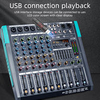 GAX-PA6 2024 Enping, Mezclador de Audio Profesional Más Reciente, Consola de Mezcla de 6 Canales Mono con Reproductor de MP3, para Fiestas en Casa