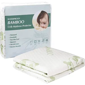Washable cartoon printing cotton/bamboo-fiber water proof crib baby mattress cover