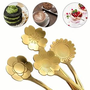 Cucharas de Postre al por Mayor, Cucharas de Té de Acero Inoxidable con Diseño Floral, Juego de Cubiertos para Café, para Bodas y Restaurantes - Product Image 3