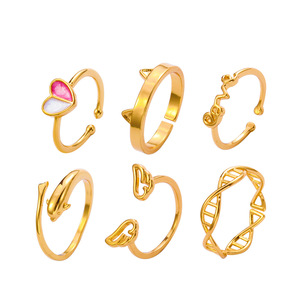 2026 New 6Pcs Gold Plated Adjustable <b>Open</b> Toe <b>Ring</b> Set Butterfly Heart Summer Beach Foot Jewelry For Women - Product Image 2