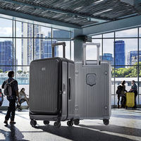 Maleta de Negocios con Apertura Frontal, Expandible, Carcasa Rígida de PC, Ruedas Giratorias, Candado TSA, 20 Pulgadas, Equipaje de Mano para Avión
