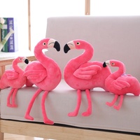Vente directe d'usine Modèle d'animal simulé 24cm 40cm Taille Oreillers en peluche flamant rose rouges Jouets