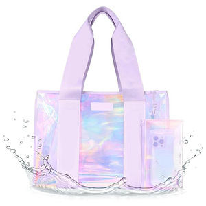 Borsa Tote Pieghevole in TPU Rinforzato Impermeabile, Lavabile, Arcobaleno, per Piscina, Viaggi e Vacanze - Product Image 4