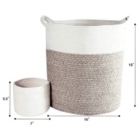 Panier pliable en corde de coton grande capacité, moderne, avec logo personnalisé, pour rangement domestique – Offre Spéciale