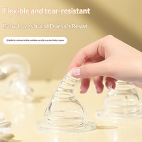 Sucette en silicone liquide pour bébé, nouveau-né, large ouverture, design logo, flexible, résistante aux déchirures, pour l'alimentation au lait maternel et aux formules