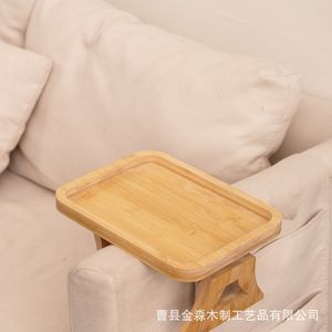 Bamboo <b>Folding</b> Tray Square Tea Tray Armrest <b>Table</b> Space Saving Cheese Plate Living Room Use - Product Image 3