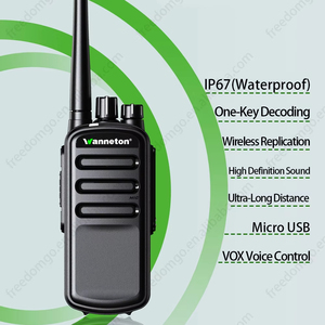 Wanneton 6700-1 Walkie Talkie Analógico Negro UHF, Radio Bidireccional, Potencia de Salida de 5W, Alcance de 0-3KM, Resistente al Agua IPX-1 - Product Image 2