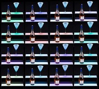 Étagère à bouteilles de liqueur éclairée par LED moderne à 3 niveaux, étagères lumineuses pour bar à domicile à 3 étages