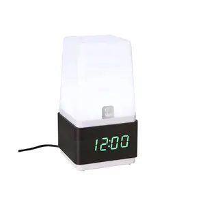 Amazon Best Wake Up Light LED Digital Alba Tocco di rilevamento della Luce della lampada di legno alarm clock
