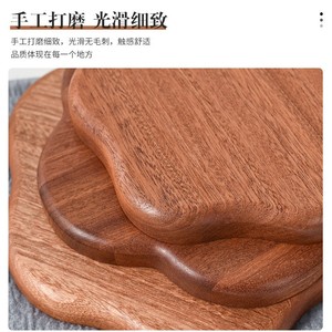 Petal Shaped Wooden <b>Tray</b> Solid Color For Fruit Dessert Serving Household Use - Product Image 5