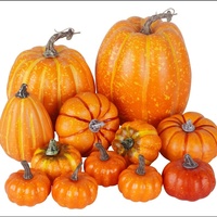 Grandes citrouilles artificielles Orange d'automne de tailles assorties, fausses citrouilles d'automne pour Thanksgiving Halloween vacances saisonnières