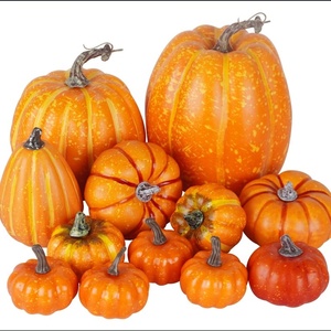 Assorted Sizes Autumn Artificial Orange <strong>Pumpkins</strong> <strong>Large</strong> Faux Harvest <strong>Pumpkins</strong> for Autumn Thanksgiving Halloween Seasonal Holiday - Product Image 6