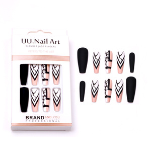 Prezzo all'ingrosso TSZS <span class=keywords><strong>unghie</strong></span> di lusso premere su 24 pz/scatola lungo <span class=keywords><strong>finte</strong></span> stampa su <span class=keywords><strong>unghie</strong></span> <span class=keywords><strong>finte</strong></span> bara <span class=keywords><strong>unghie</strong></span> con adesivo - Product Image 1