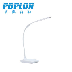 โคมไฟตั้งโต๊ะ LED ป๊อปลอร์ 7W ระบบควบคุมแบบสัมผัส ใช้พลังงานจากแบตเตอรี่ พร้อมการชาร์จ USB สำหรับนักเรียน ไฟอ่านหนังสือ ตัวโคมทำจากพลาสติกสีขาว - Product Image 5