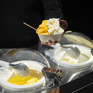 Chariot à glaces commercial Miles, 2 cylindres, machine à yogourt glacé multifonctionnelle, chariot à gelato <span class=keywords><strong>en</strong></span> acier inoxydable pour <span class=keywords><strong>chocolat</strong></span> au lait - Product Image 5