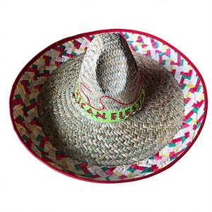 Vietnam Handmade Cowboy Straw Sombrero <b>Hat</b>-Summer Beach Festival & Daily Use Unisex Adult <b>Hat</b> - Product Image 1