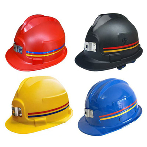 Miner's Safety <span class=keywords><strong>Helmet</strong></span> ABSガラス鋼製砕き防止鉱山安全ヘルメット反射ストリップカードスロット用ハードハットMinersHat - Product Image 3