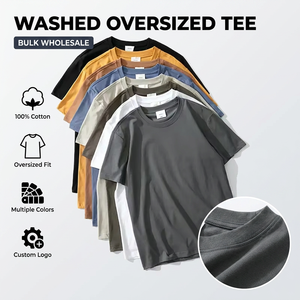 <span class=keywords><strong>T</strong></span>-shirt girocollo da uomo taglie forti in cotone 100% pesante, personalizzabile con logo 3D, stile streetwear, per stampa a rilievo - Product Image 1