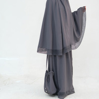 Nouvel ensemble de prière Abaya 4 pièces en soie de Médine à manches longues et dentelle – Nouvelles tendances pour femmes musulmanes