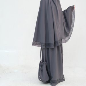 Nuevo Conjunto de Oración Abaya de 4 Piezas con Encaje de Seda <span class=keywords><strong>Medina</strong></span> y Manga Larga, Nuevas Tendencias para Mujeres Musulmanas - Product Image 3