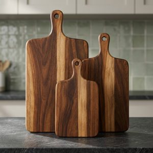 Ensemble de planches à découper en bois d'acacia en gros |   Planches de cuisine bicolores 3 pièces 36,2x33,5x1,9 cm 2,0 cm d'épaisseur Écologiques et durables - Product Image 3