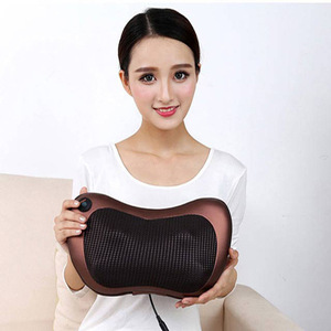 Neck Shoulder Massager CZZ Golden Brown Car Pillow Heating USB Rechargeable Massage Kneading Home Car Use - Product Image 3